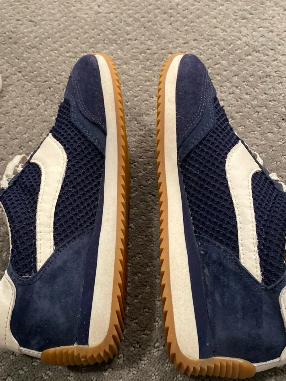 Dolce Vita Navy and White Mesh Lace-Up Sneakers
